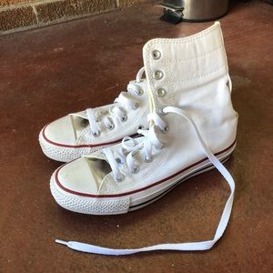 NWOT white converse high tops